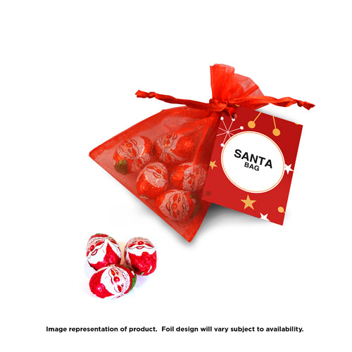 Milk Chocolate Santas - Organza Bag