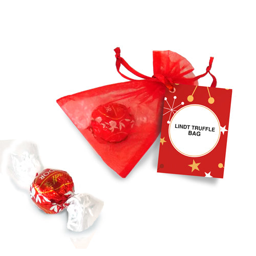 Lindt Lindor Truffle - Organza Bag - Christmas