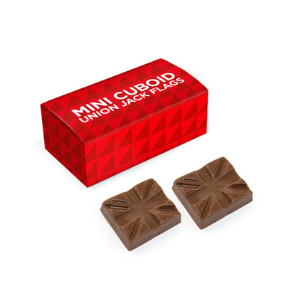 Milk Chocolate Union Jack Flags - Mini Cuboid