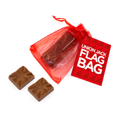 Milk Chocolate Union Jack Flags - Organza Bag