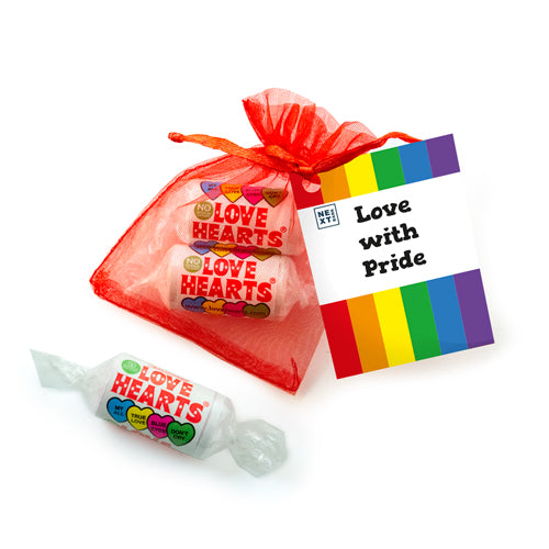 Swizzles Love Heart Organza Bag - Pride