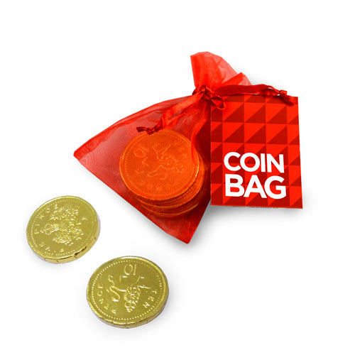 Milk Chocolate Coin Organza Bag Tag