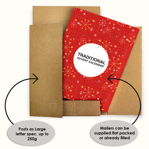 Traditional Advent Calendar - Single Sided Print - With Mailer