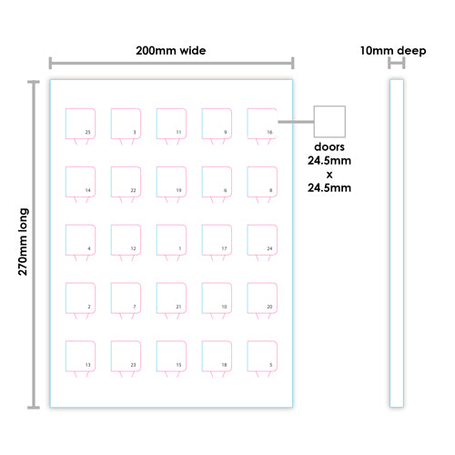 Traditional Advent Calendar - Single Sided Print - With Mailer