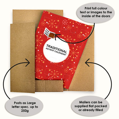 Traditional Advent Calendar - Double Sided Print - With Mailer