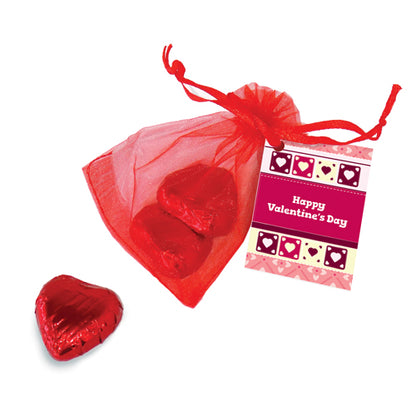 Milk Chocolate Hearts - Organza Bag - Valentine's Day